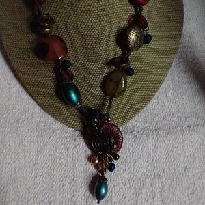 Colorful beaded boho necklace